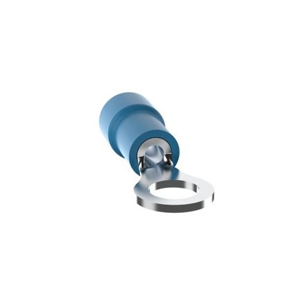 Panduit PV14-10R-M | Pan-Term PV14-10R-M Ring Terminal, Blue, Vinyl, 14-16 AWG, #10 Stud, PK1000
