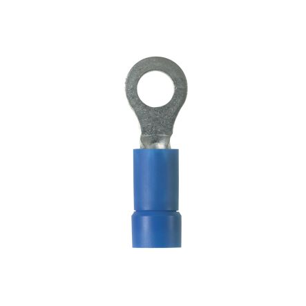 Panduit PV14-14R-C | Pan-Term PV14-14R-C Ring Terminal, Blue, Vinyl, 14-16 AWG, 1/4" Stud, PK100