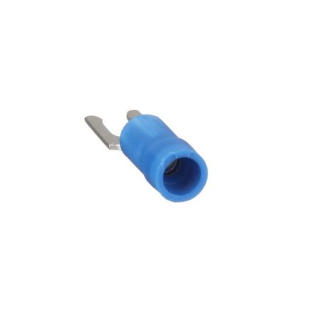 Panduit PV14-6LF-C | Pan-Term PV14-6LF-C Fork Terminal, Blue, Vinyl, 14-18 AWG, #6 Stud, PK100