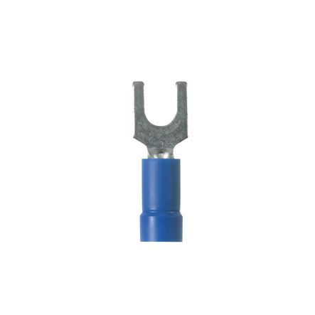 Panduit PV14-8F-C | Pan-Term Fork Terminal, Blue, Vinyl, 14-16 AWG, #8 Stud, PK100