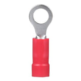 Panduit PV18-10R-CY | Pan-Term Ring Terminal, Red, Vinyl, 16-22 AWG, #10 Stud, PK100