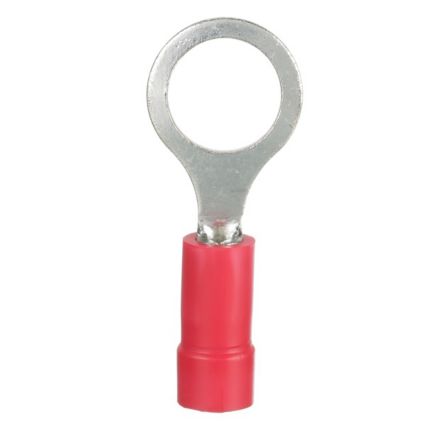 Panduit PV18-56R-MY | Pan-Term PV18-56R-MY Ring Terminal, Red, Vinyl, 16-22 AWG, 5/16" Stud, PK1000