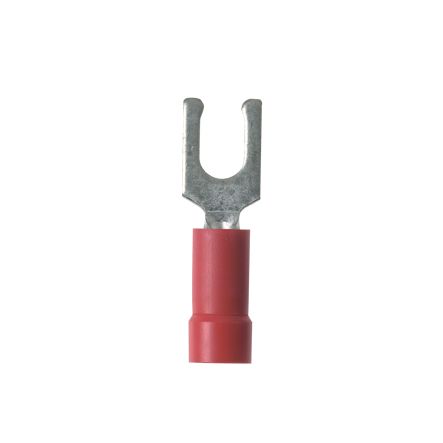 Panduit PV18-8LF-MY | Pan-Term Fork Terminal, Red, Vinyl, 18-22 AWG, #8 Stud, PK1000