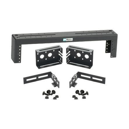 Panduit PZLRB2U | Overhead Distribution Rack, 2-Post, 2RU, #12-24 Threaded E-Rails, Black