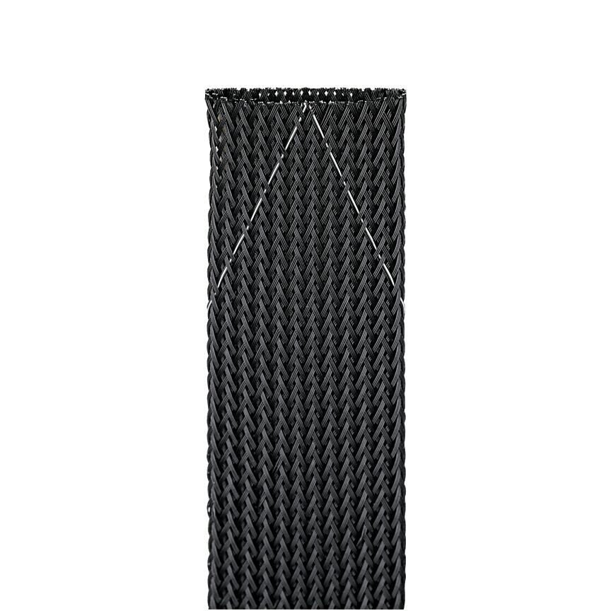 Panduit SE125PFR-TR0 | SE125PFR-TR0 Braided Sleeving, Black, FR (PET), 1.25" Nom Dia., 200', PK1