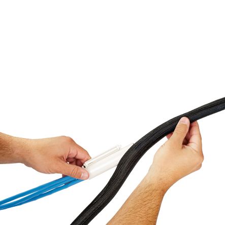 Panduit SE200PS-LR0 | Pan-Wrap SE200PS-LR0 Split Sleeving, Black, PET, 2" Nom Dia., 50', PK1