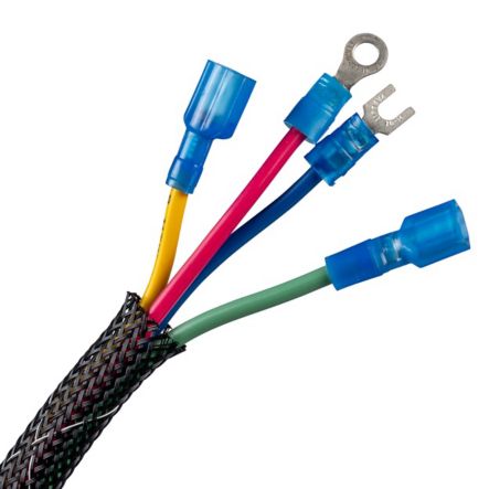 Panduit SE75PSC-CR0 | Pan-Wrap SE75PSC-CR0 Fray Resistant Sleeving, Black, PET, 0.75" Nom Dia., 100'