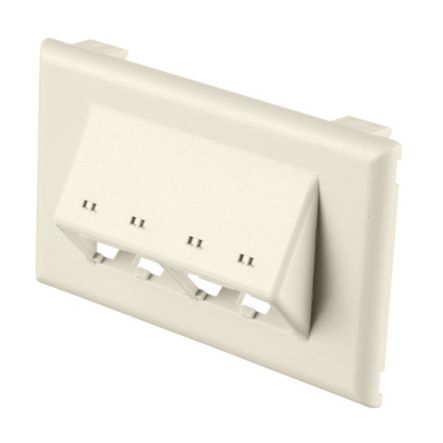 Panduit T70FH4IW | Snap-on Horizontal Sloped Communication Faceplate, 4 Position, Off White
