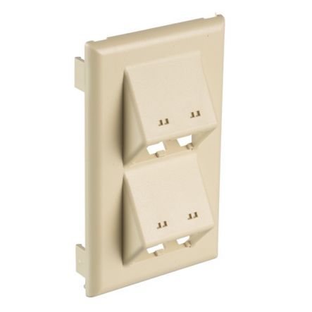 Panduit T70FV4EI | Snap-on Vertical Sloped Communication Faceplate, 4 Position, Electric Ivory