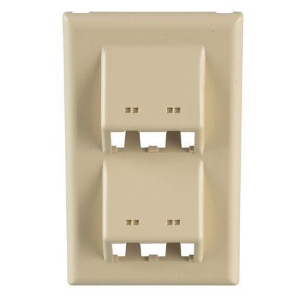 Panduit T70FV4EI | Snap-on Vertical Sloped Communication Faceplate, 4 Position, Electric Ivory