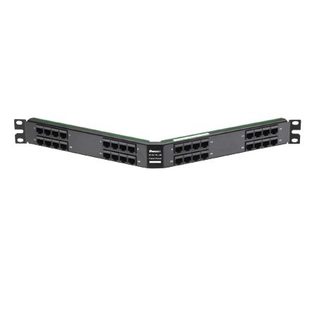 Panduit TPA32R88S68Y | RJ45-HD68 SCSI Patch Panel, Angled, 32 Port