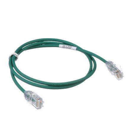 Panduit UTP28SP3GR | Copper Patch Cord, RJ45-RJ45, Small Diameter, 28 AWG, Green CM/LSZH UTP Cable, 3 FT.