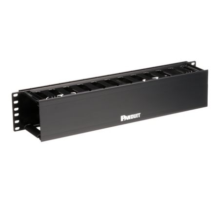 Panduit WMPF1E Horizontal Cable Manager Front Only 2 RU, 3.5";H x 19.0";W x 3.7";D (89mm x 483mm x 94mm).