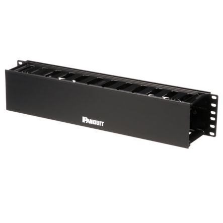 Panduit WMPF1E Horizontal Cable Manager Front Only 2 RU, 3.5";H x 19.0";W x 3.7";D (89mm x 483mm x 94mm).