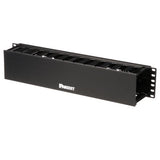 Panduit WMPF1E Horizontal Cable Manager Front Only 2 RU, 3.5";H x 19.0";W x 3.7";D (89mm x 483mm x 94mm).