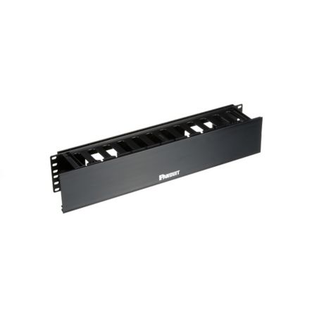 Panduit WMPHF2E Horizontal Cable Manager Front Only 2 RU, 3.5";H x 20.2";W x 3.7";D (89mm x 573mm x 94mm), Includes extended Front covers And Two bend radius clips