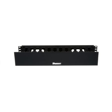 Panduit WMPHF2E Horizontal Cable Manager Front Only 2 RU, 3.5";H x 20.2";W x 3.7";D (89mm x 573mm x 94mm), Includes extended Front covers And Two bend radius clips