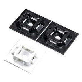 Panduit ABM100-A-C | ABM100-A-C Cable Tie Mount, White, PA 6.6, Rubber Adh., 1x1", PK100