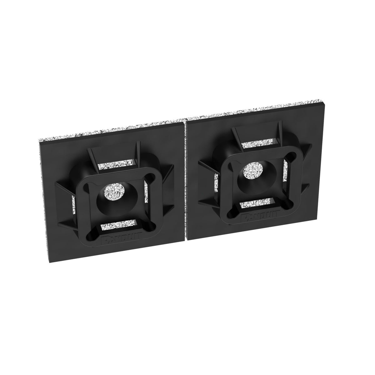 Panduit ABM100-AT-C0 | ABM100-AT-C0 Cable Tie Mount, Black, UV PA6.6, Acrylic Adh., 1x1", PK100
