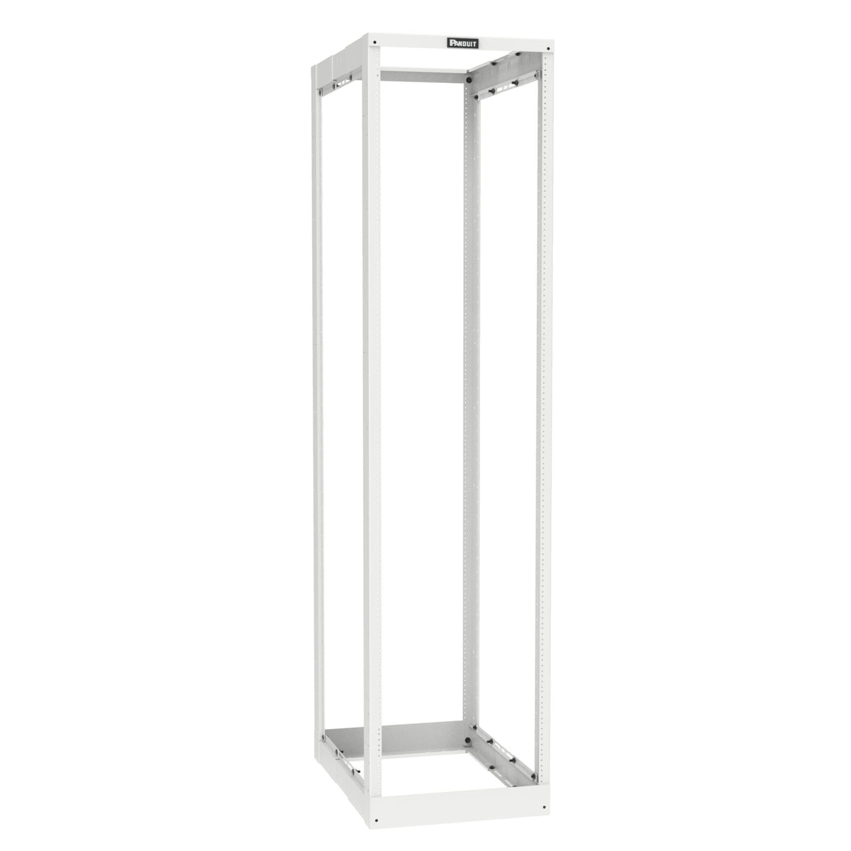 Panduit AR4PCNWH Four Post Rack, 45u, Adjustable Depth, 23 -42, Cage Nut Rails, White
