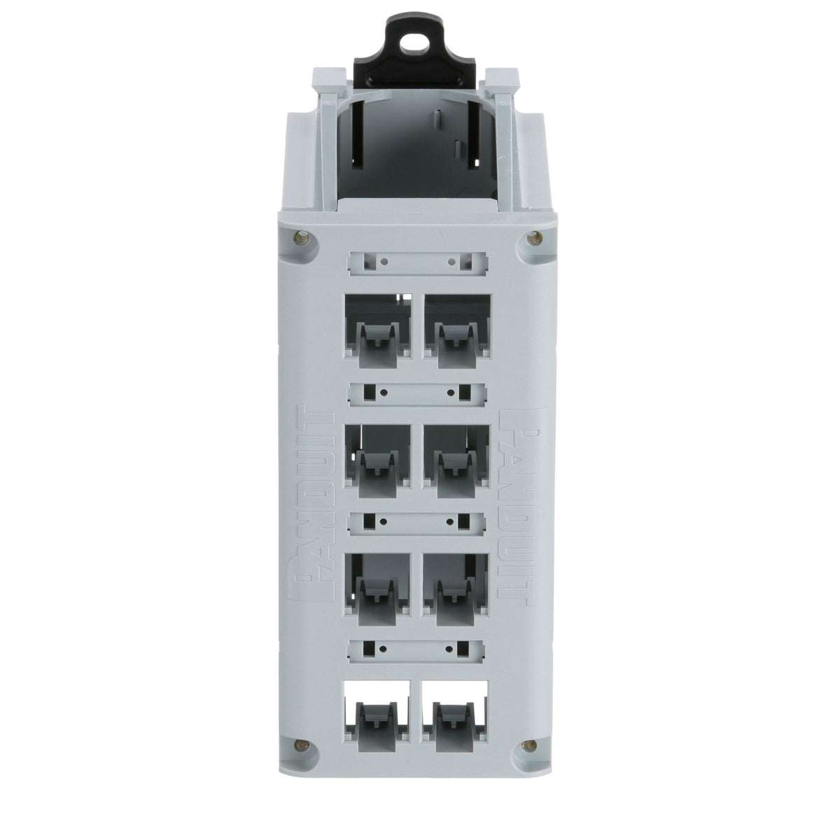 Panduit CDPP8RG | IndustrialNet DIN Rail Mount Patch Panel - 8 Port(s) - 8 x RJ-45 - Rock Gray - DIN Rail Mountable