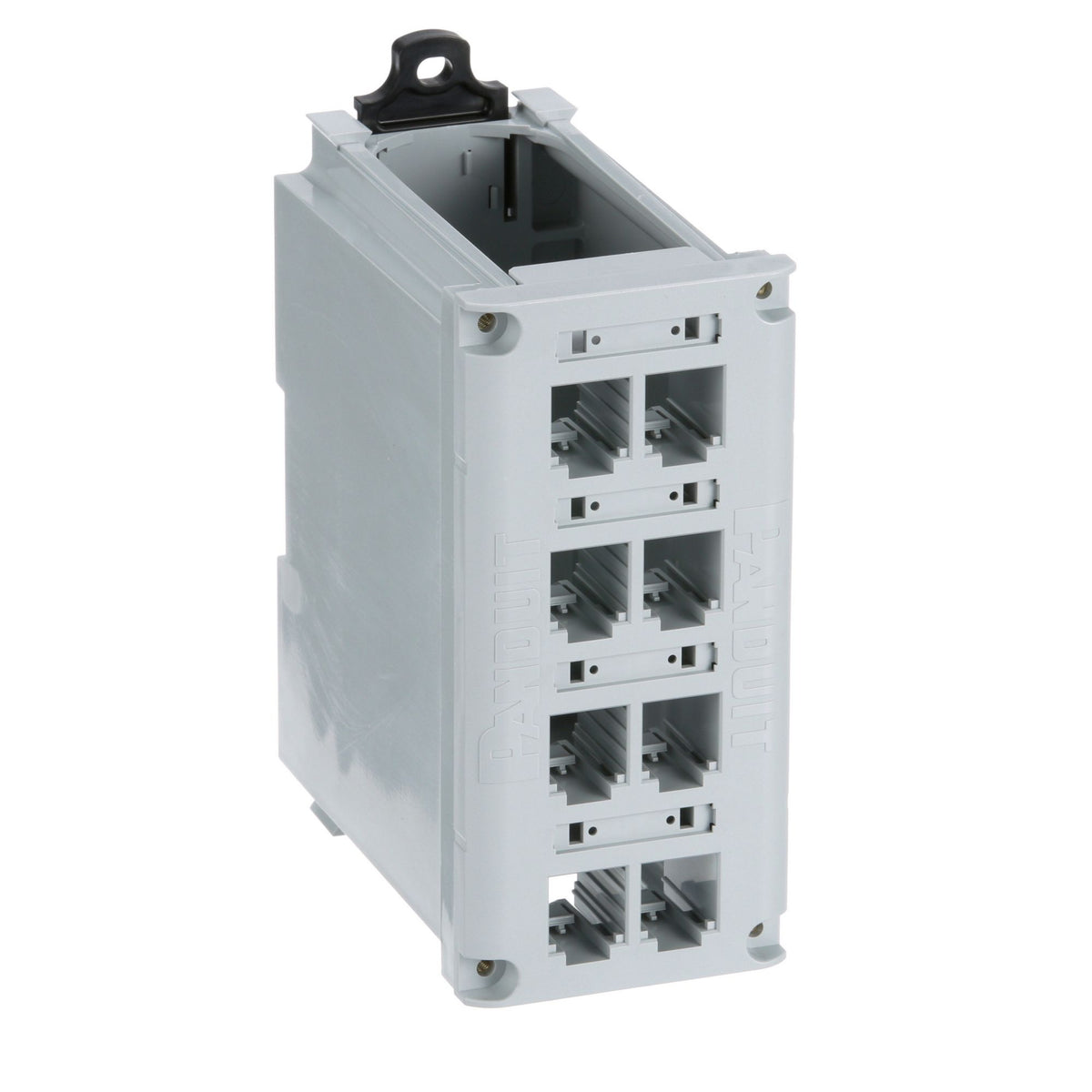 Panduit CDPP8RG | IndustrialNet DIN Rail Mount Patch Panel - 8 Port(s) - 8 x RJ-45 - Rock Gray - DIN Rail Mountable