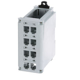 Panduit CDPP8RG | IndustrialNet DIN Rail Mount Patch Panel - 8 Port(s) - 8 x RJ-45 - Rock Gray - DIN Rail Mountable