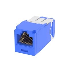 Panduit CJE6X88TGBU | Mini-Com UTP RJ45 Cat 6A TG Jack Module Corrosion Resistant, Blue