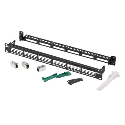Panduit CP24WSBBK6TGBL | Panduit Patch Panel Kit - Patch panel - black - 1U - 24 ports