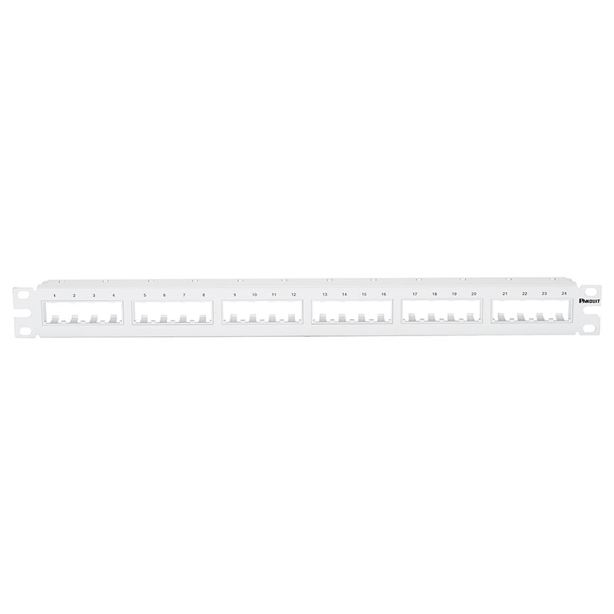 Panduit CPP24FMWWH | PanNet Mini Com 24-port Modular Flush Mount Patch Panel in White