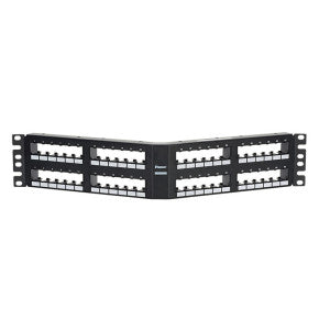 Panduit CPPA48FM6VNSBL | Mini-Com, Angled,Unshielded, Patch Panel, 48 Port, 2 RU, Black