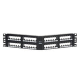 Panduit CPPA48FM6VNSBL | Mini-Com, Angled,Unshielded, Patch Panel, 48 Port, 2 RU, Black
