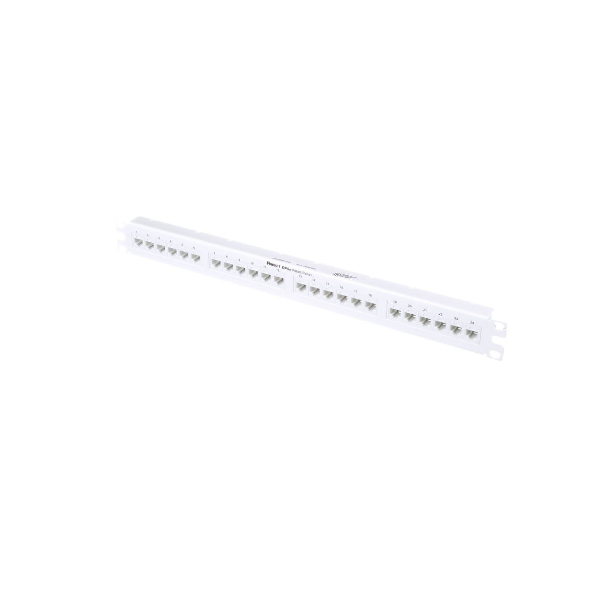 Panduit DP245E88TGWH | DP5e Flat Cat 5e Punchdown Patch Panel 24 Ports, 1RU, White
