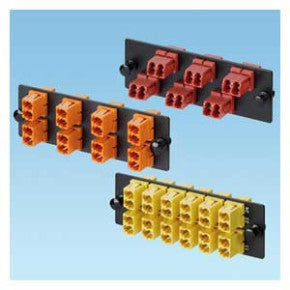 Panduit FAP12WFDBDLCZ | Opticom Keyed F-Dark Blue Fiber Adapter Panel, OM4, 12 LC Duplex