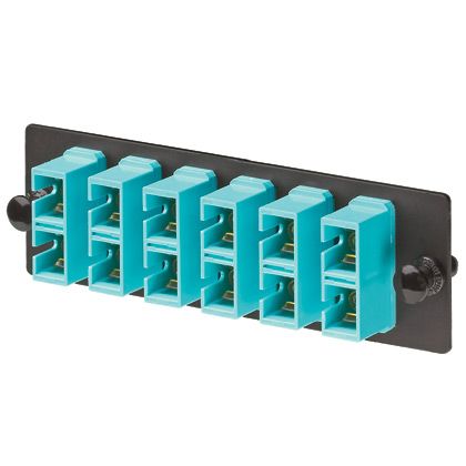 Panduit FAP4WAQDSC | ADAPTER FIBER | 4P PANEL 10GIG SC DPLEX LOADED
