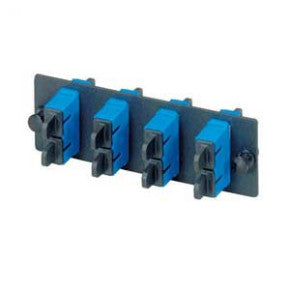 Panduit FAP4WBUDSCZ Fiber Optic Adapter Panel, Four Sc Duplex Os1/os2 Single-mode Adapters, With Zirconia Ceramic Split Sleeves, Blue