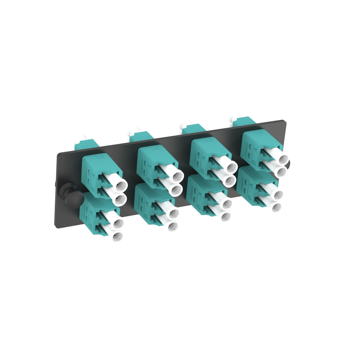 Panduit FAP8WAQDLCZ | Panduit Opticom | Network Patch Panel - 8 Port(s) - 8 x Duplex - Black, Aqua