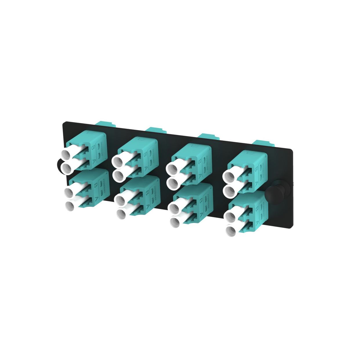 Panduit FAP8WAQDLCZ | Panduit Opticom | Network Patch Panel - 8 Port(s) - 8 x Duplex - Black, Aqua