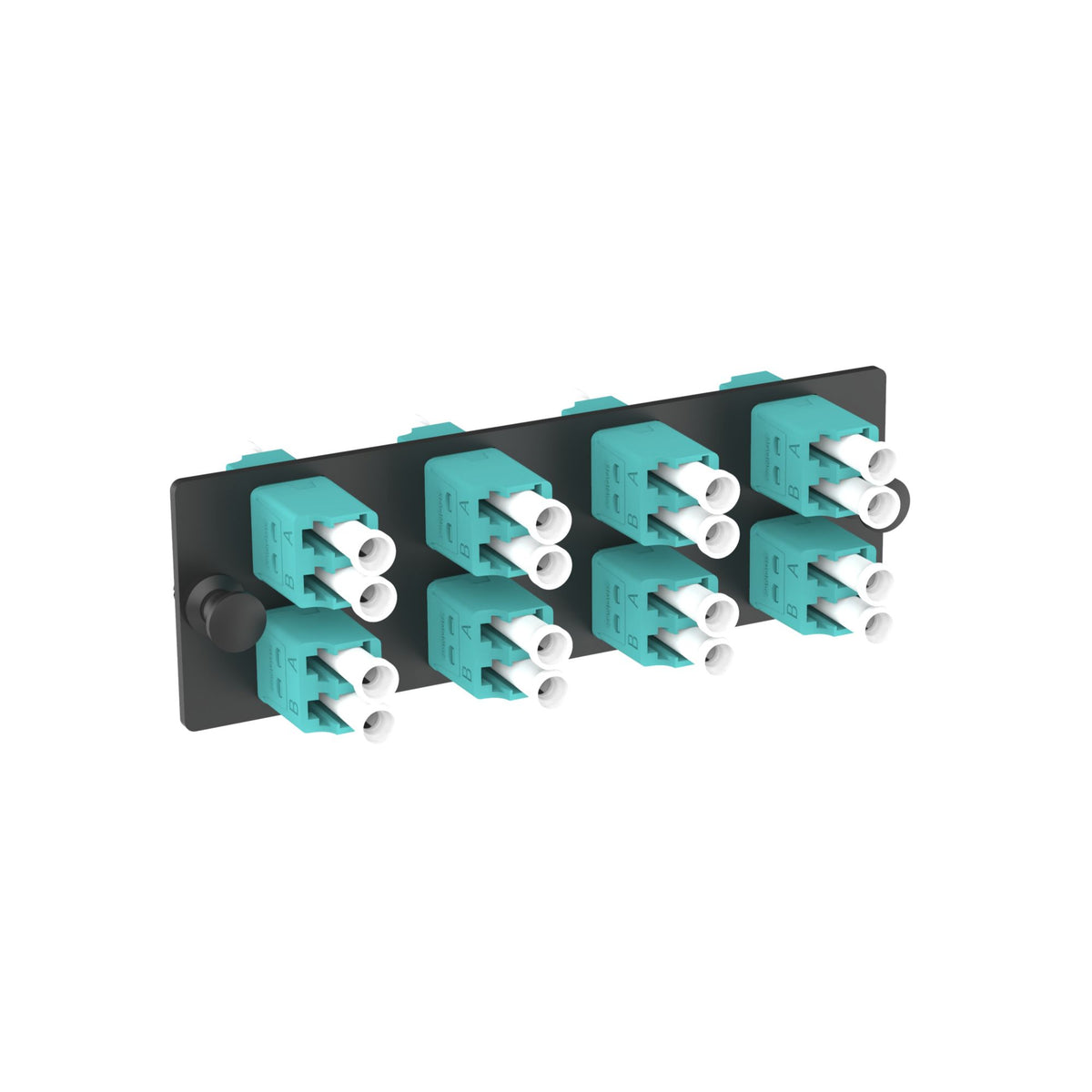 Panduit FAP8WAQDLCZ | Panduit Opticom | Network Patch Panel - 8 Port(s) - 8 x Duplex - Black, Aqua