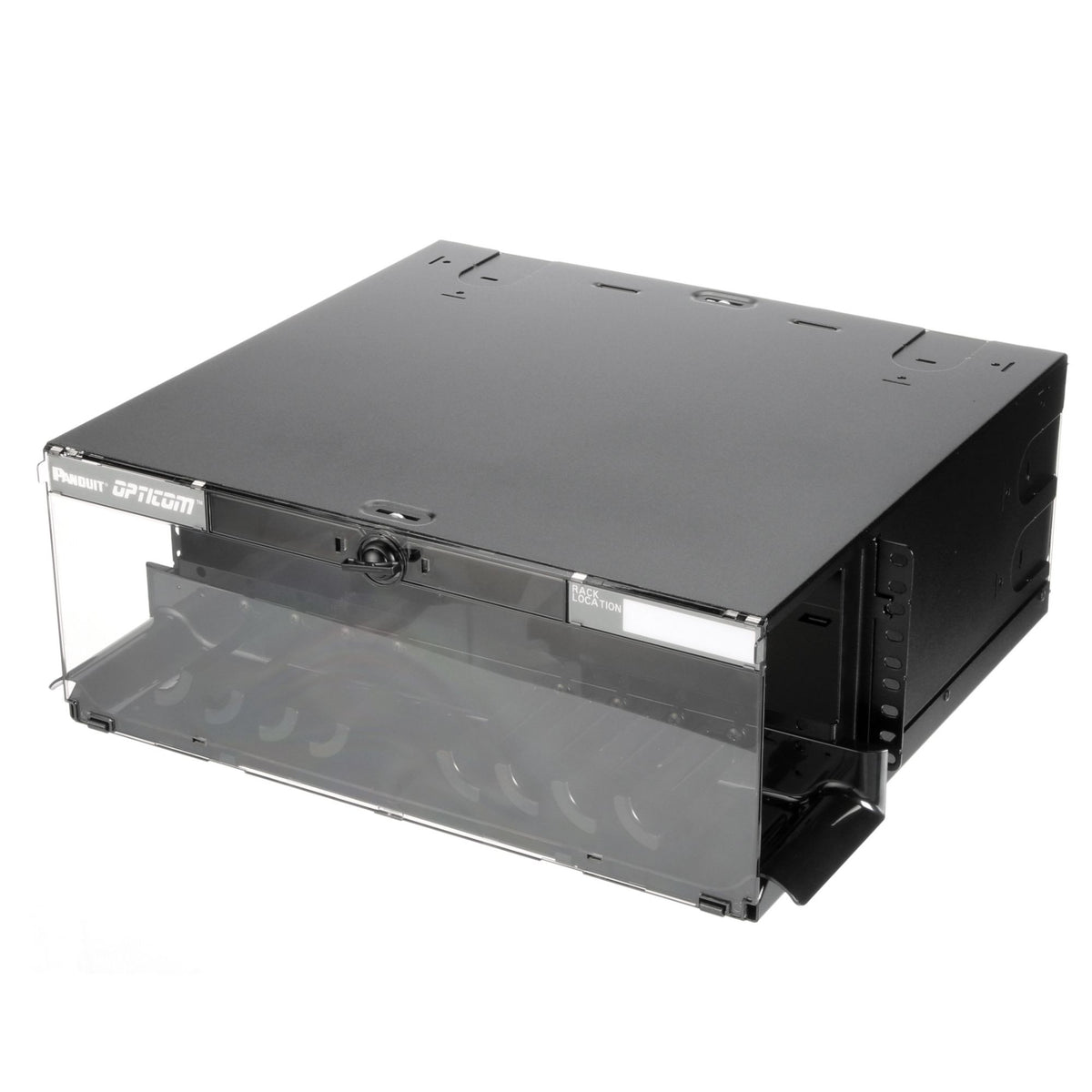Panduit FCE4U | Panduit Fiber Enclosure - For LAN Switch, Patch Panel, Fiber Optic Cable Manager - 4U Rack Height - Rack-mountable - Black - Steel