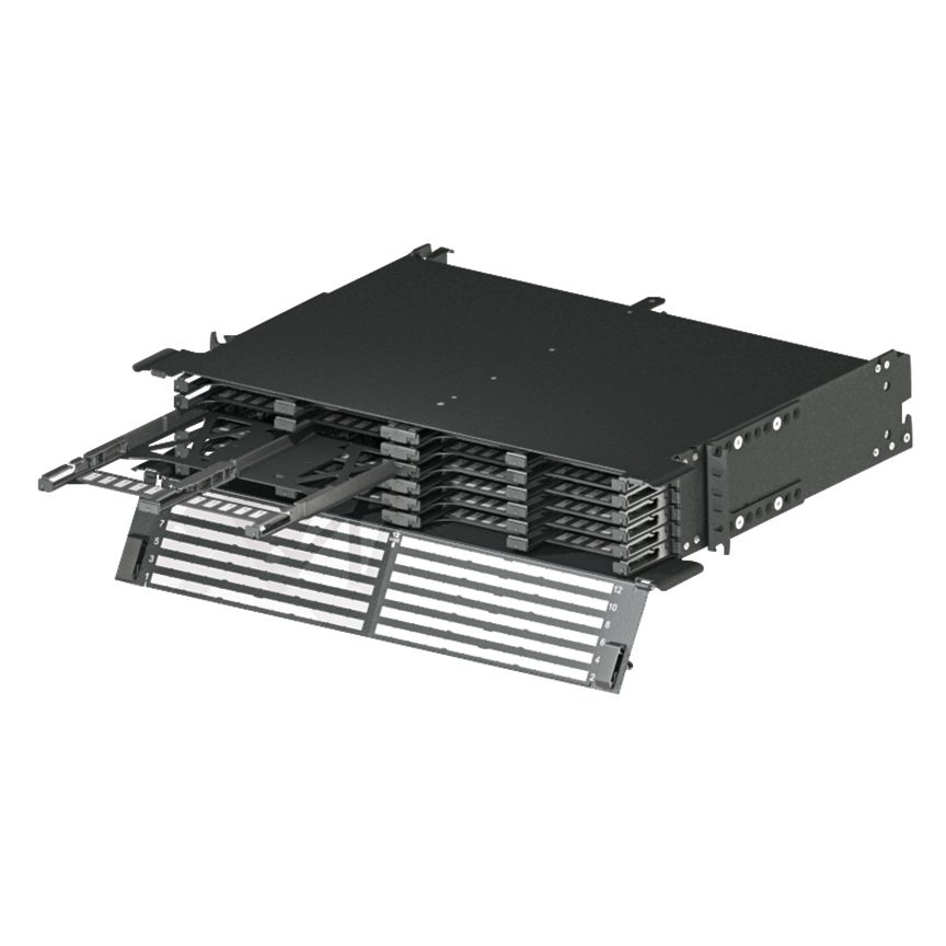 Panduit FLEX2U12 | Panduit 2 RU HD Flex 12-Port Enclosure - For Patch Panel - 2U Rack Height - Rack-mountable