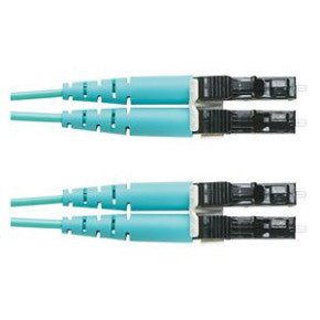 Panduit FX2ERLNLNSNM010 Opti-core Fiber Patch cord, Om3 2-fiber, 1.6mm Jacket, Riser, Lc-lc Duplex, Aqua, 10m