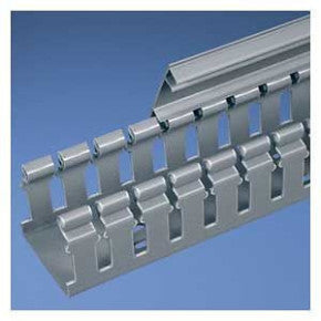 Panduit H2X2LG6 | Panduct H2X2LG6 Hinged Cover Wide Slot Duct, Lt Gray, PVC, 1.92"x2.17", PK6