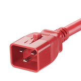 Panduit LPCB01-X | Locking Power Cord, IEC C20 to IEC C19, 2 feet (0.6m), Red