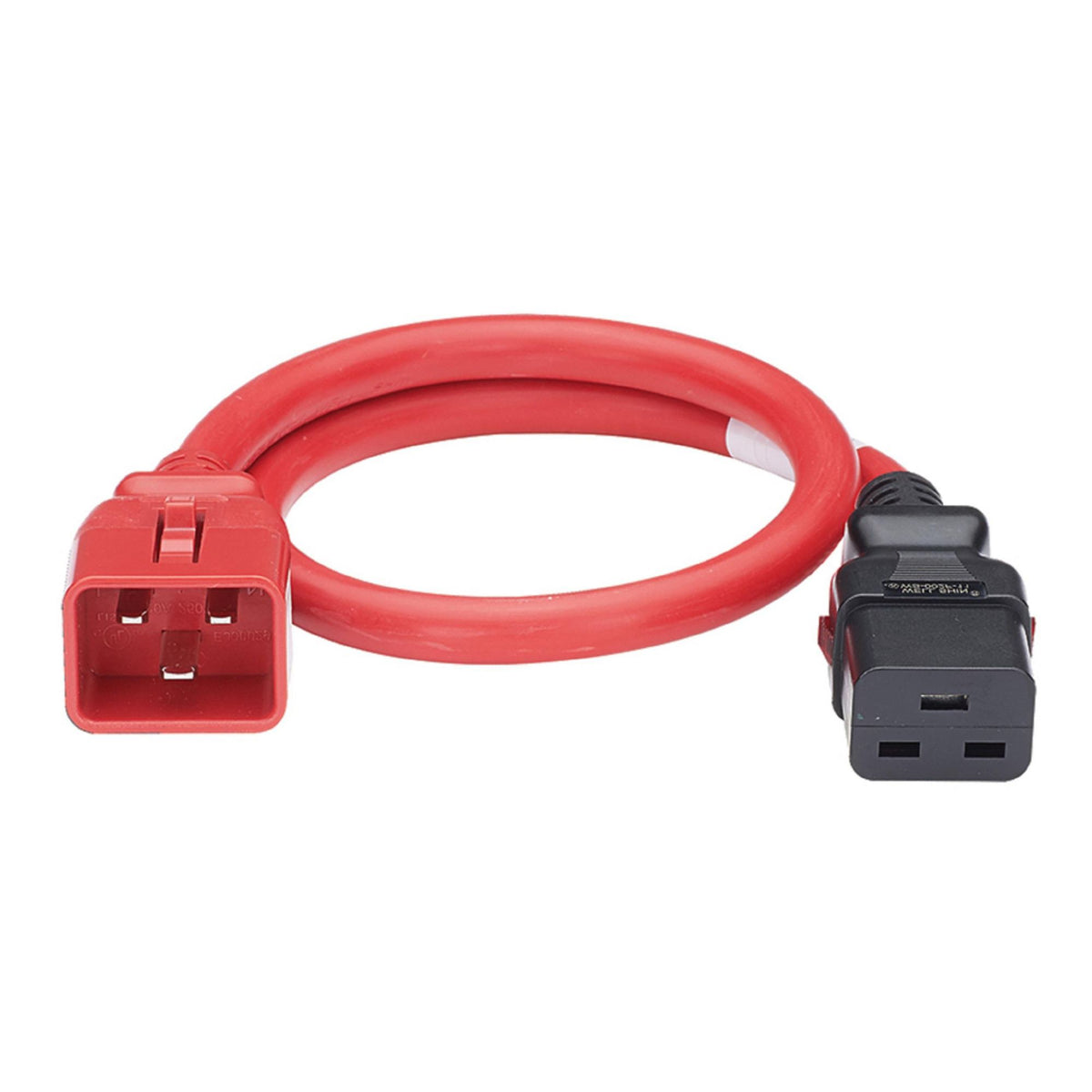 Panduit LPCB02-X | Locking Power Cord, IEC C20 to IEC C19, 4 feet (1.2m), Red
