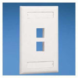 Panduit NK2FBL | Netkey Faceplate, 2-Port, Black, With Label Pocket