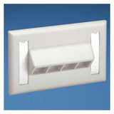 Panduit NK4HSFEIY | NetKey Faceplate 4-Port Horizontal Sloped Electric Ivory, Labels