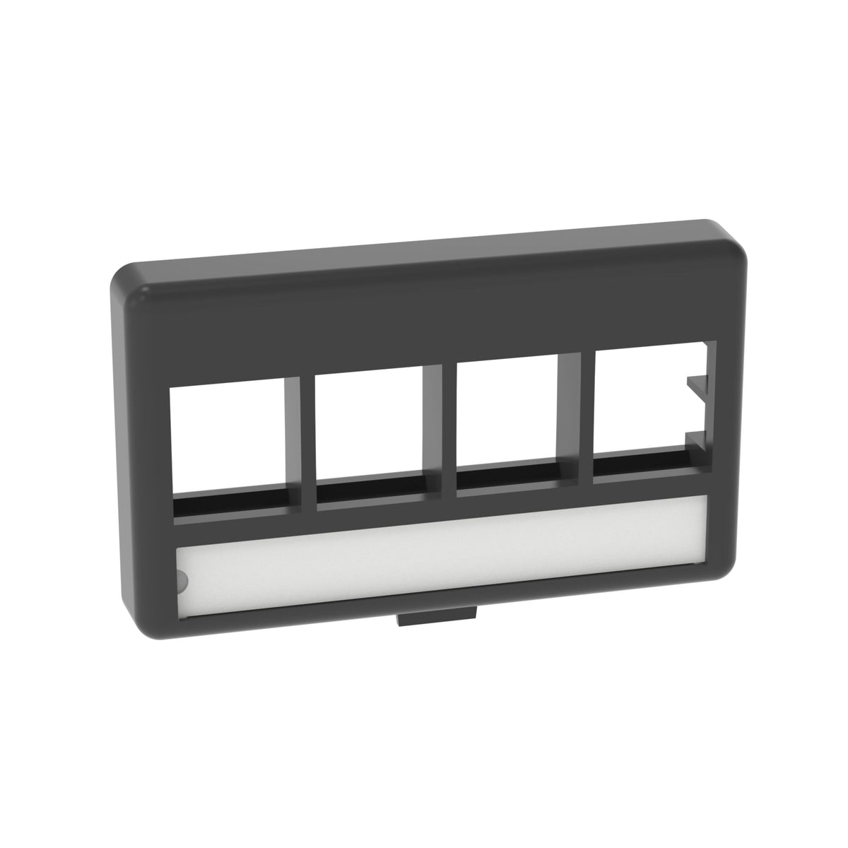 Panduit NK4MFLBL | NetKey Furniture Faceplate, 4-Port, Black, Label Pocket