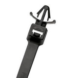 Panduit PLWP1.5I-D30 | Pan-Ty PLWP1.5I-D30 Wing Push Mount Tie, Black, High Heat PA6.6, 6"L, 40lb
