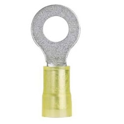 Panduit PN10-14R-D | Pan-Term PN10-14R-D Ring Terminal, Yellow, Nylon, 10-12 AWG, 1/4" Stud, PK500